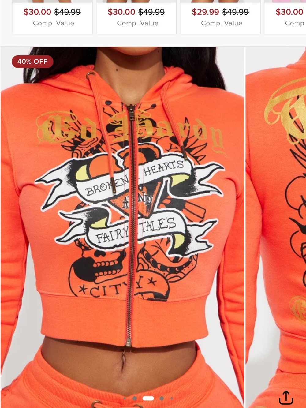 Ed Hardy Cropped Sweater